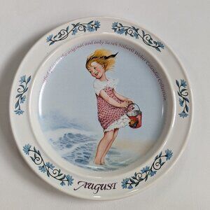 Sara Stilwell Webber Calendar Collections Plate August By Newell Pottery 1984